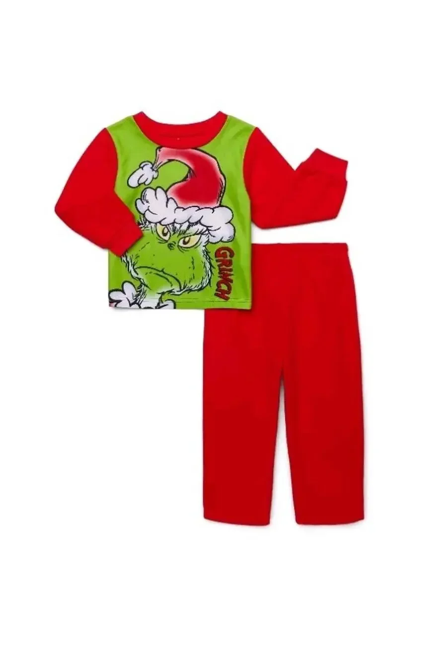 The Grinch Pajama Size 2T Flame Resistant 2 Pc Fleece Pjs Long Sleeve/ Pants.